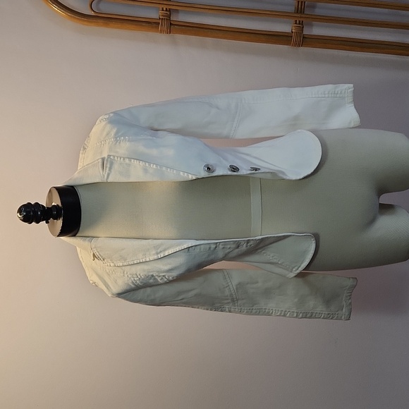 Armani Exchange white denim size XS jacket 99% cotton 1% spandex - Picture 1 of 14